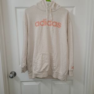 Adidas hoodie with peach letters